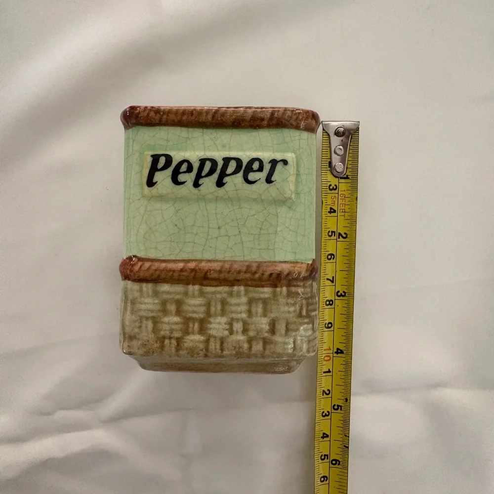 Vintage Japanese Green Ceramic Spice Canister Set - 4 Piece - Picture 9 of 10